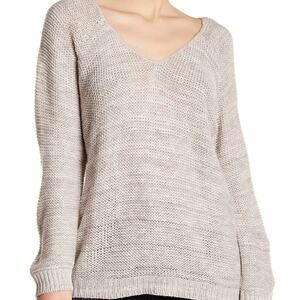 SUSINA NWT Ivory Pullover Sweater Deep V-Neck Strap Back